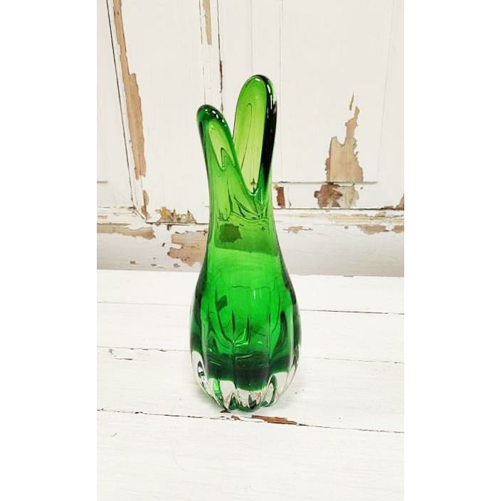 Retro næbvase grønt glas - Husfryd